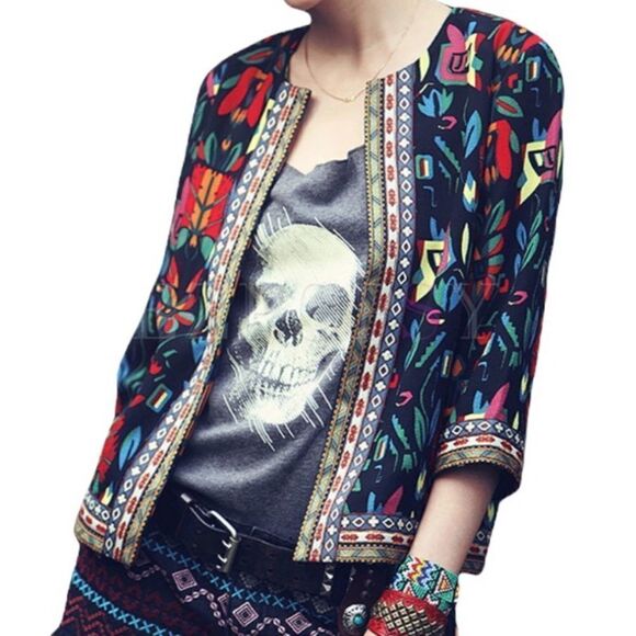 New Without Tags Aporia.As embroidered Floral Cropped Jacket Size Large - Picture 2 of 16